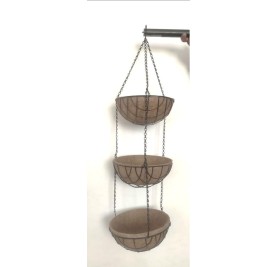 Set Of 3 Coir Hanging Basket 12"